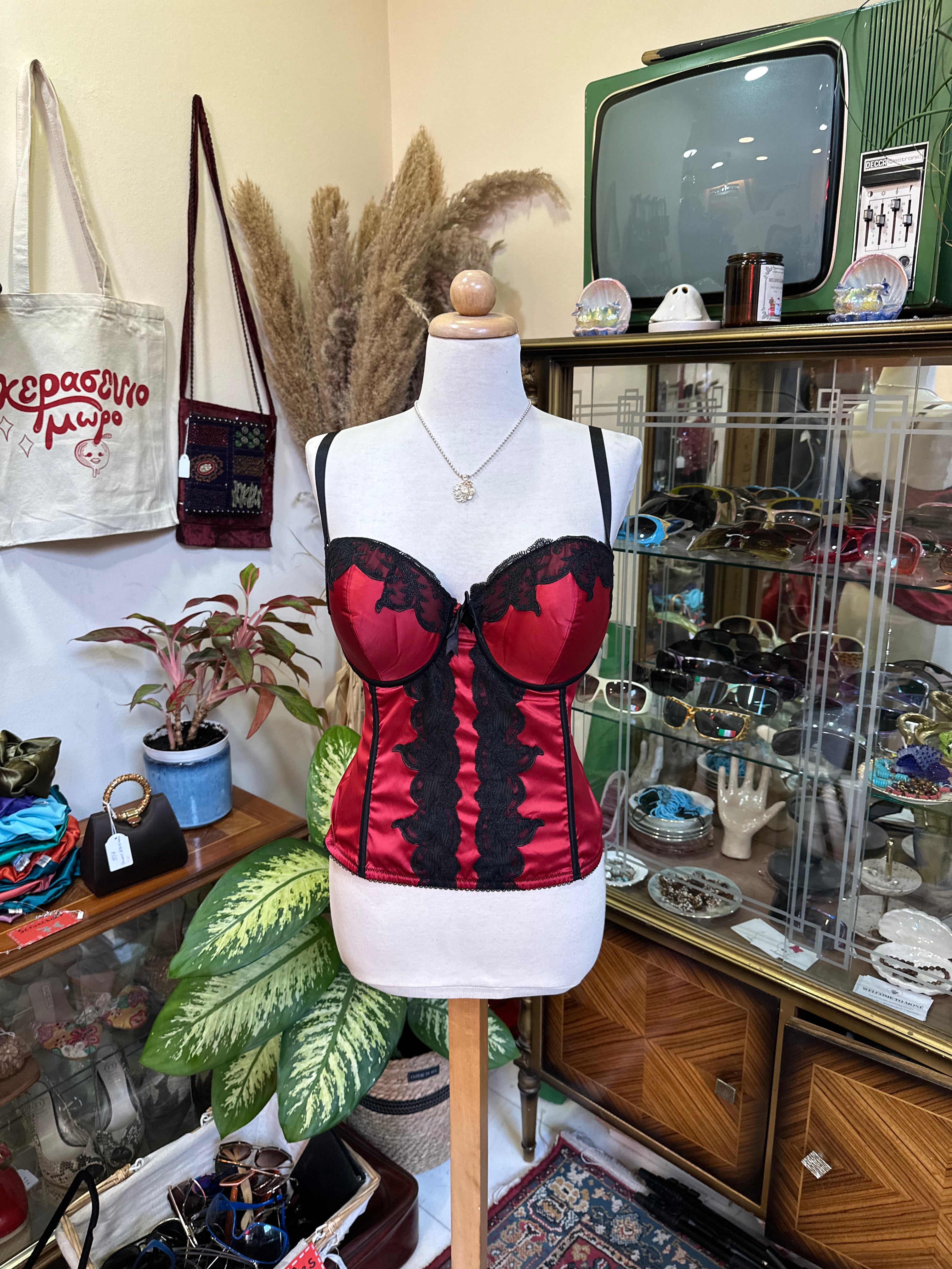 Super hot satin & lace corset top (85D)