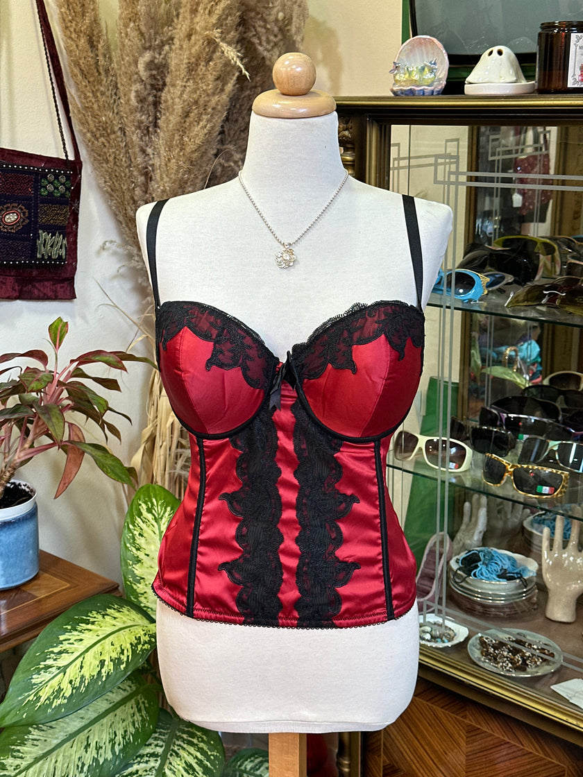 Super hot satin & lace corset top (85D)