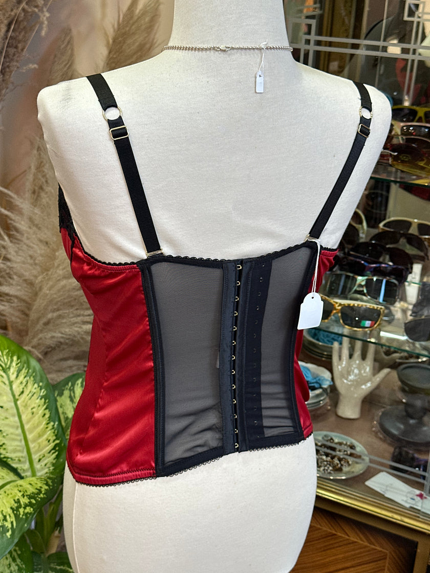 Super hot satin & lace corset top (85D)