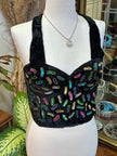 Stunning velvet corset top with sequin detailing