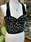 Stunning velvet corset top with sequin detailing