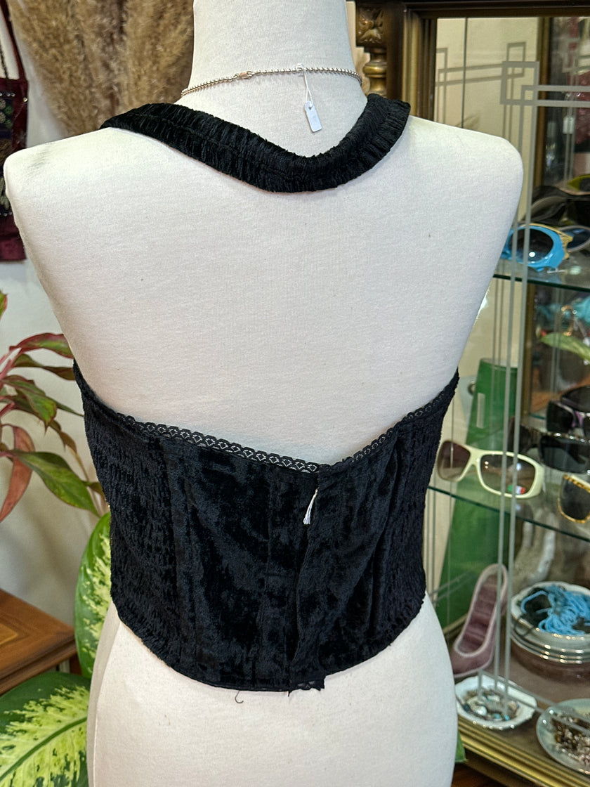 Stunning velvet corset top with sequin detailing