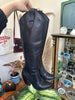 Black Leather Knee-High Boots with Block Heel (Made in Italy) (36)