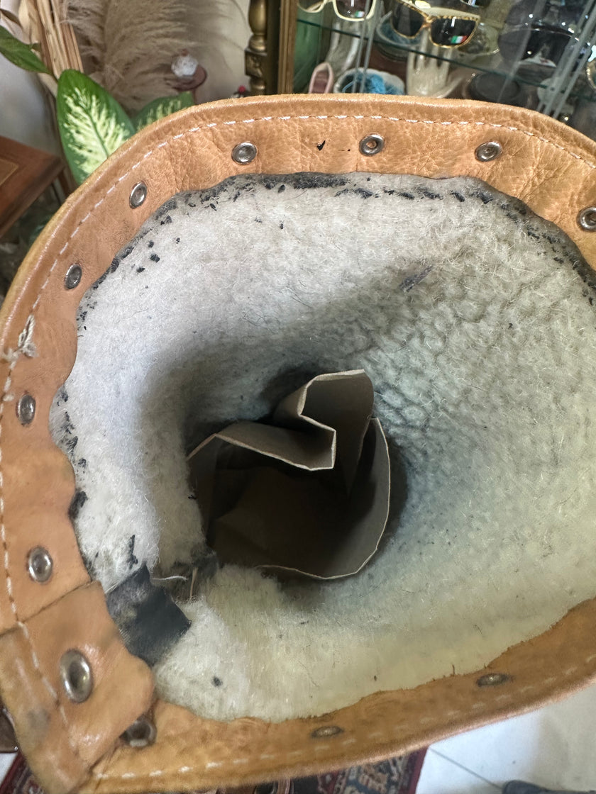 Tan Studded Leather Mid-Calf Boots with Buckle Detail (Made in Italy) (38)