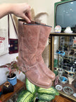 Mustang brown leather western mid calf boots (40)