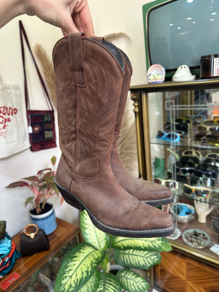 Vintage genuine leather cowboy boots (35)