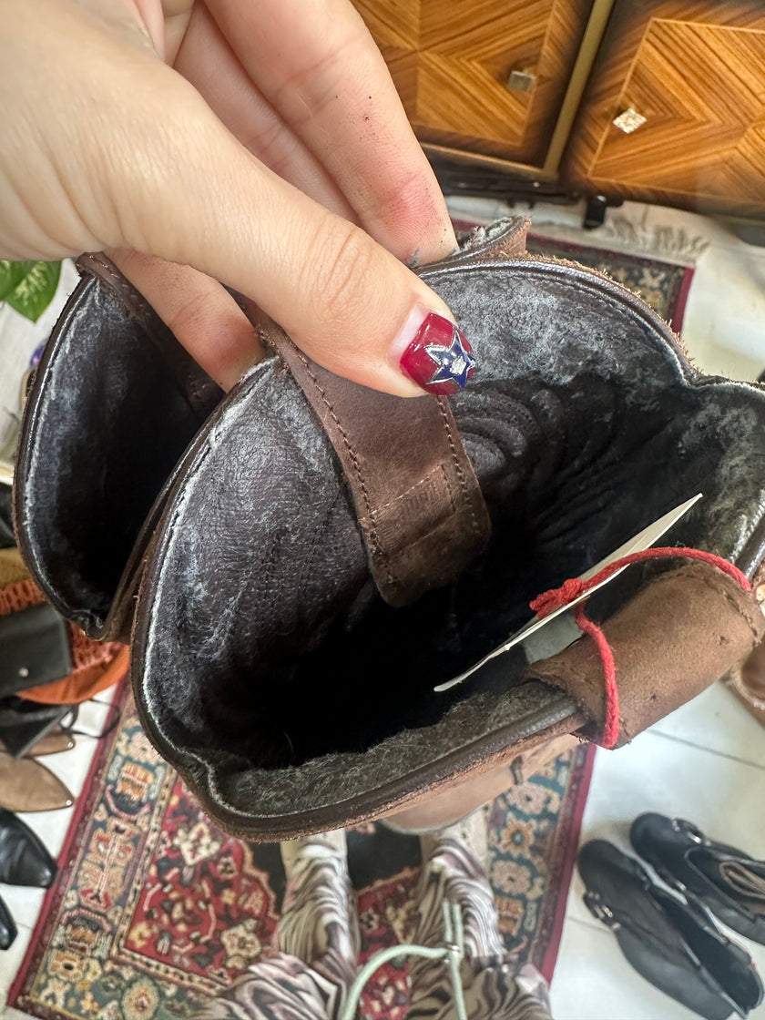 Vintage genuine leather cowboy boots (35)