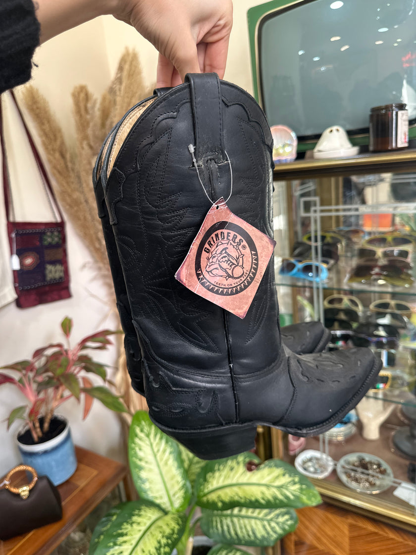 Deadstock Grinders leather cowboy boots (Made in Mexico)(37)