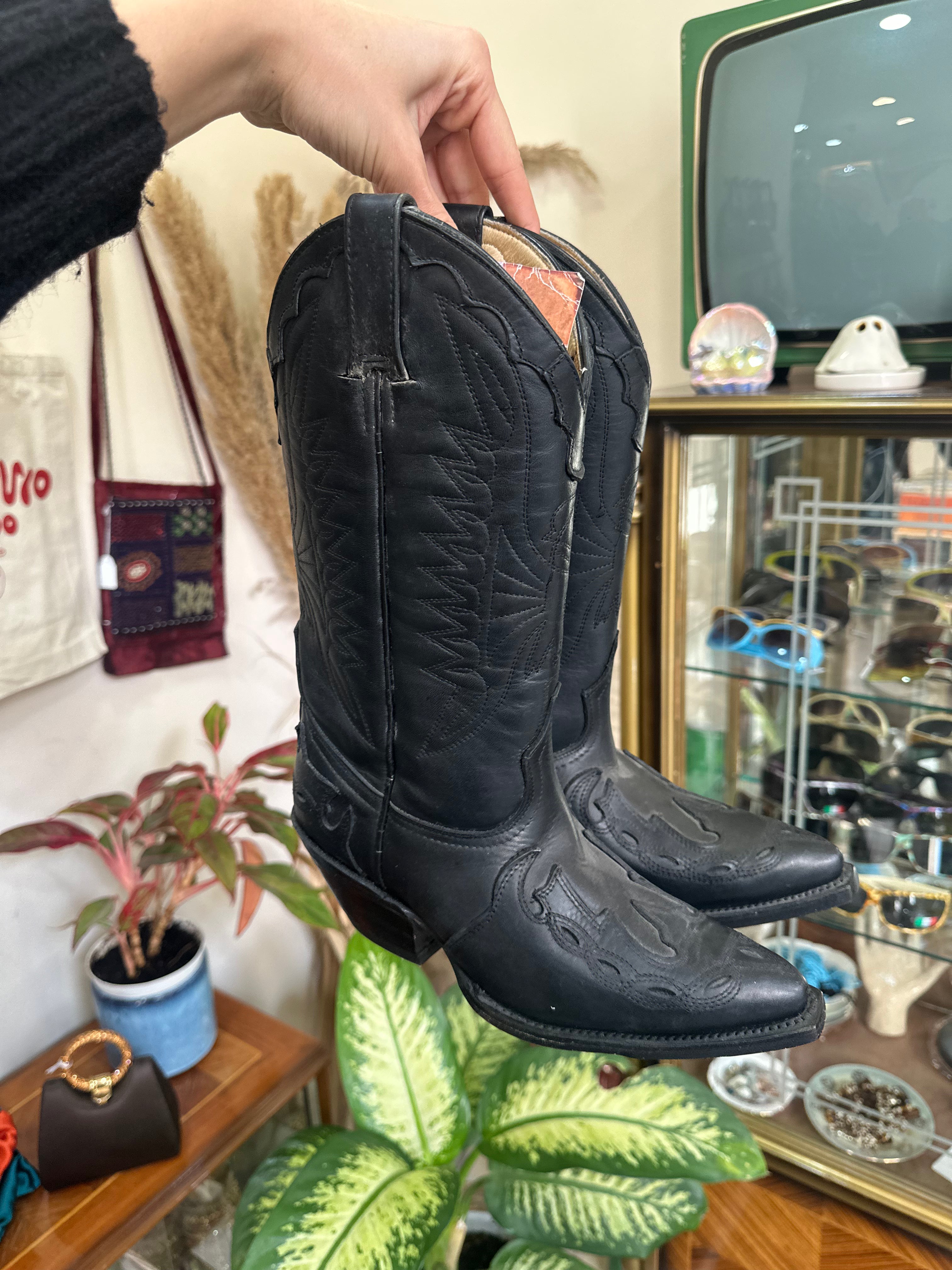 Deadstock Grinders leather cowboy boots (Made in Mexico)(37)