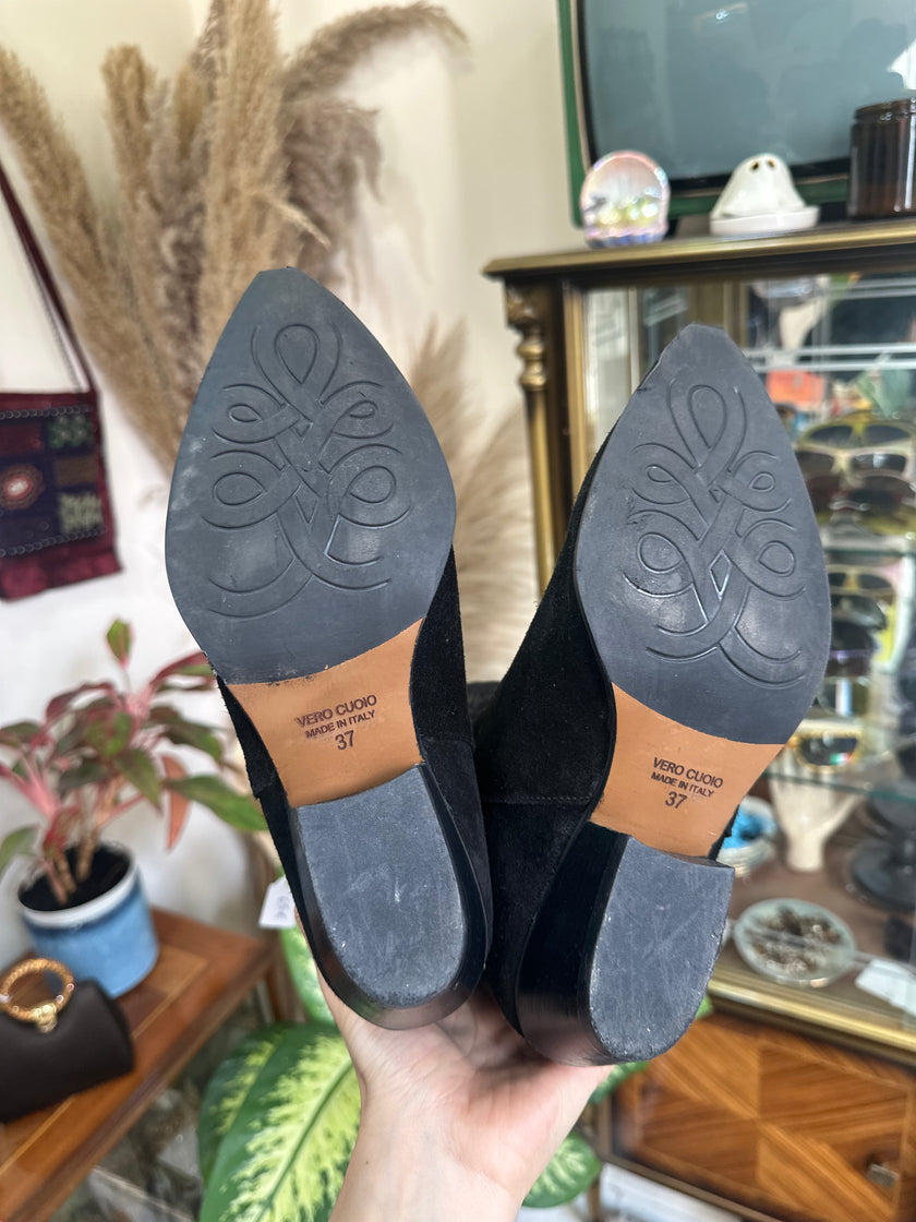 Italian vintage suede western style boots (37)