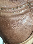 Mustang brown leather western mid calf boots (40)