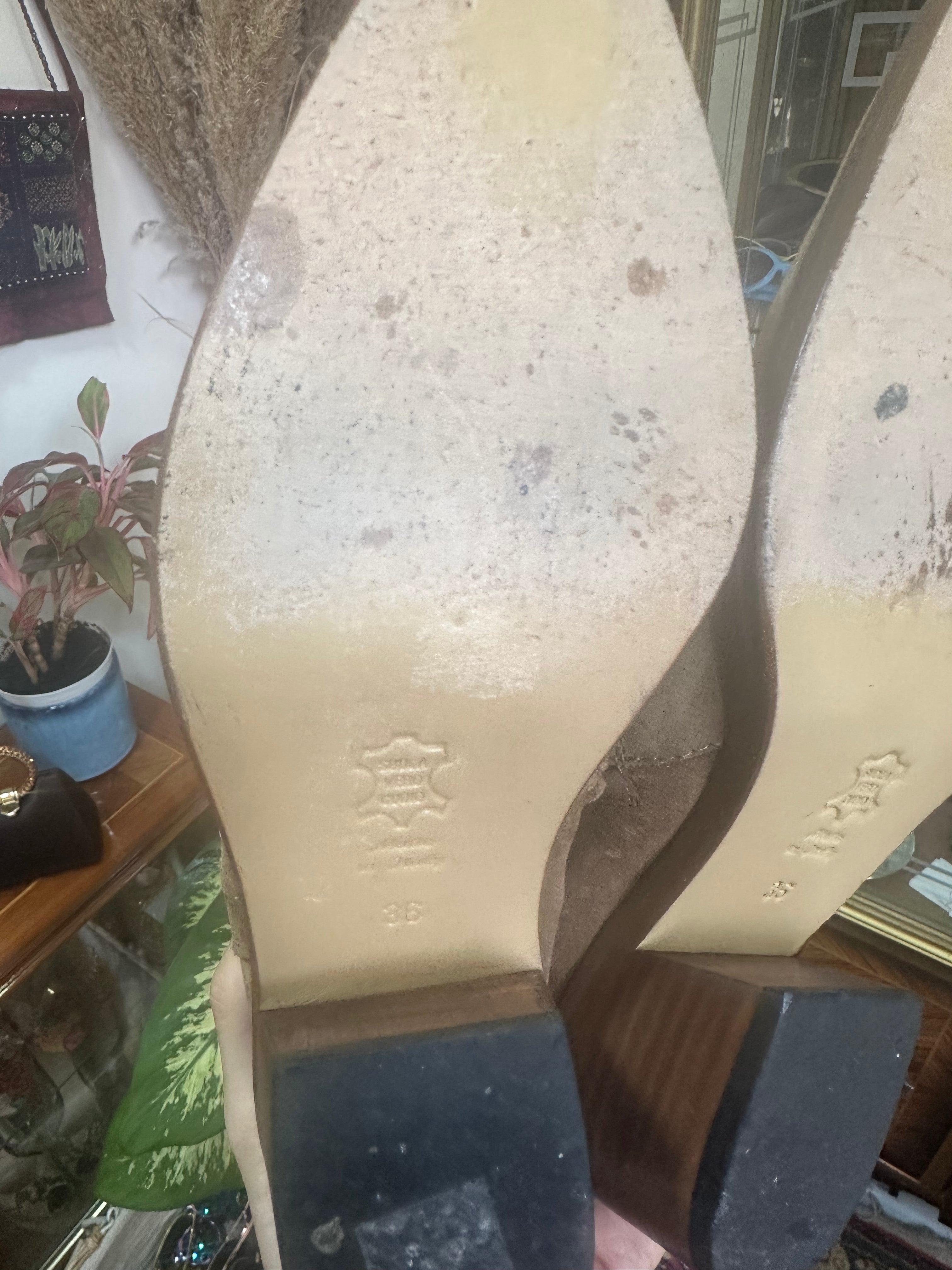 Taupe Suede Ankle Boots with Block Heel and Ring Detail (Made in Italy) (36)