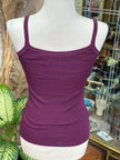 Plum Knit Camisole with Beaded Fringe Detail