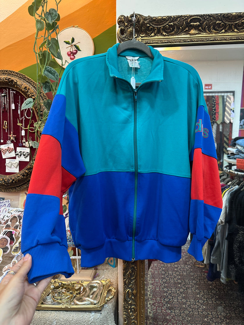 Vintage Adidas multi coloured track jacket (XS)