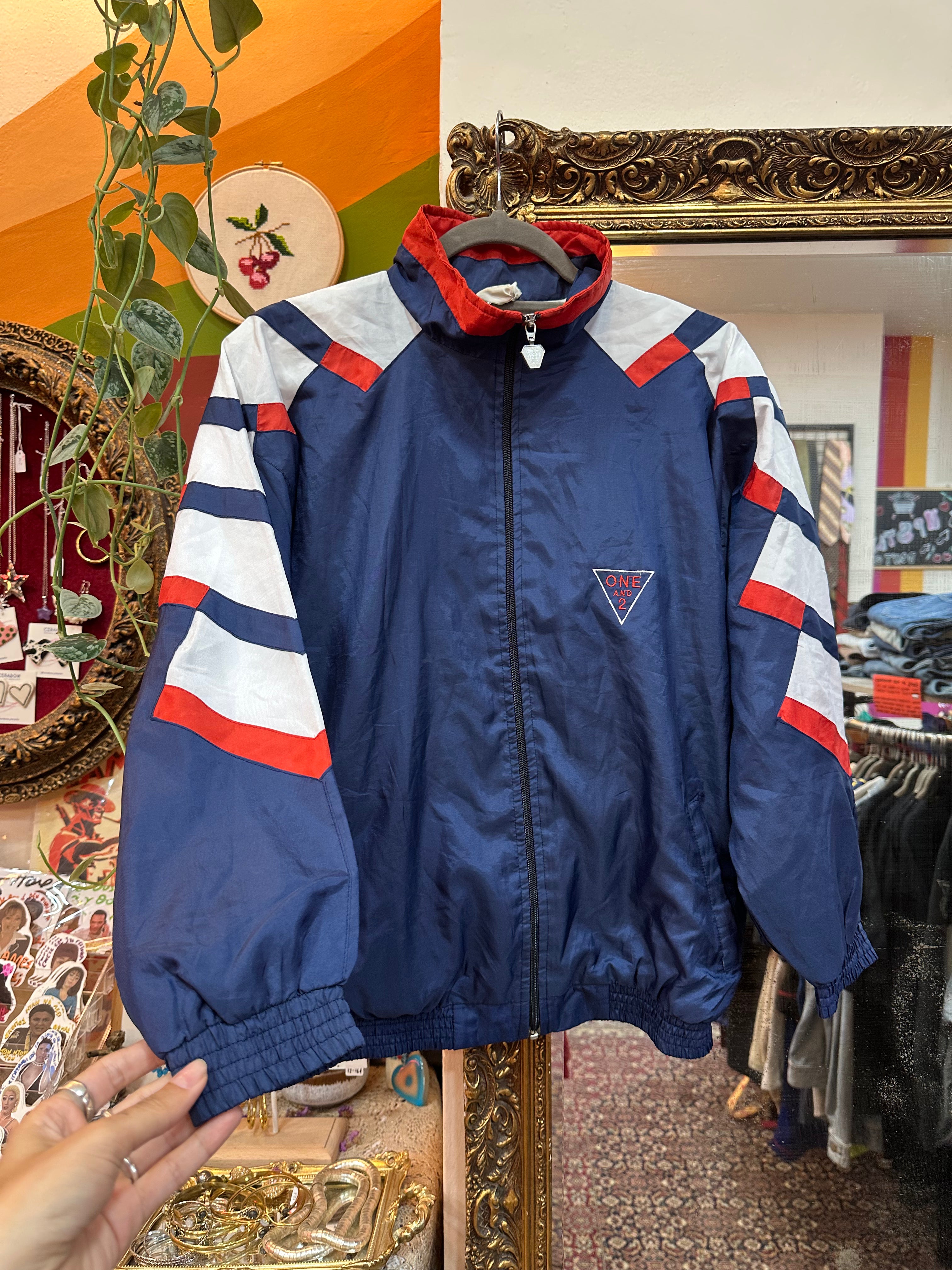 Vintage woman's multicolor track jacket (S)