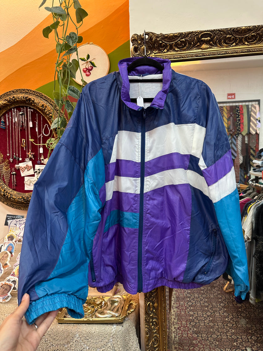 Vintage multicolor track jacket (L)