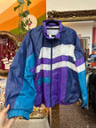 Vintage multicolor track jacket (L)