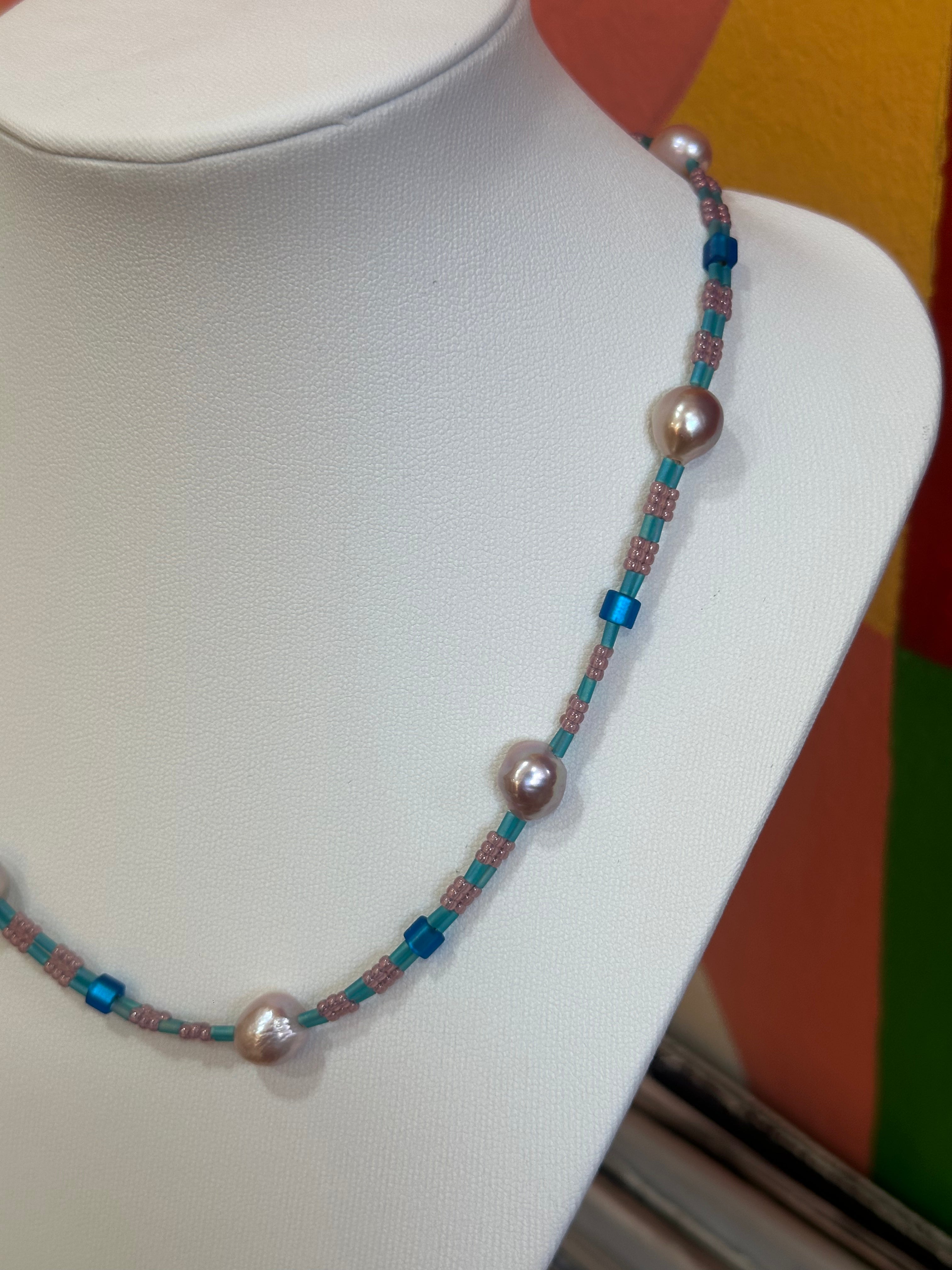 “Water Lily” handmade necklace