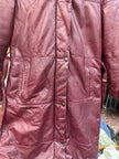 Vintage burgundy genuine leather jacket (L)