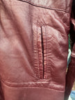 Vintage burgundy genuine leather jacket (L)