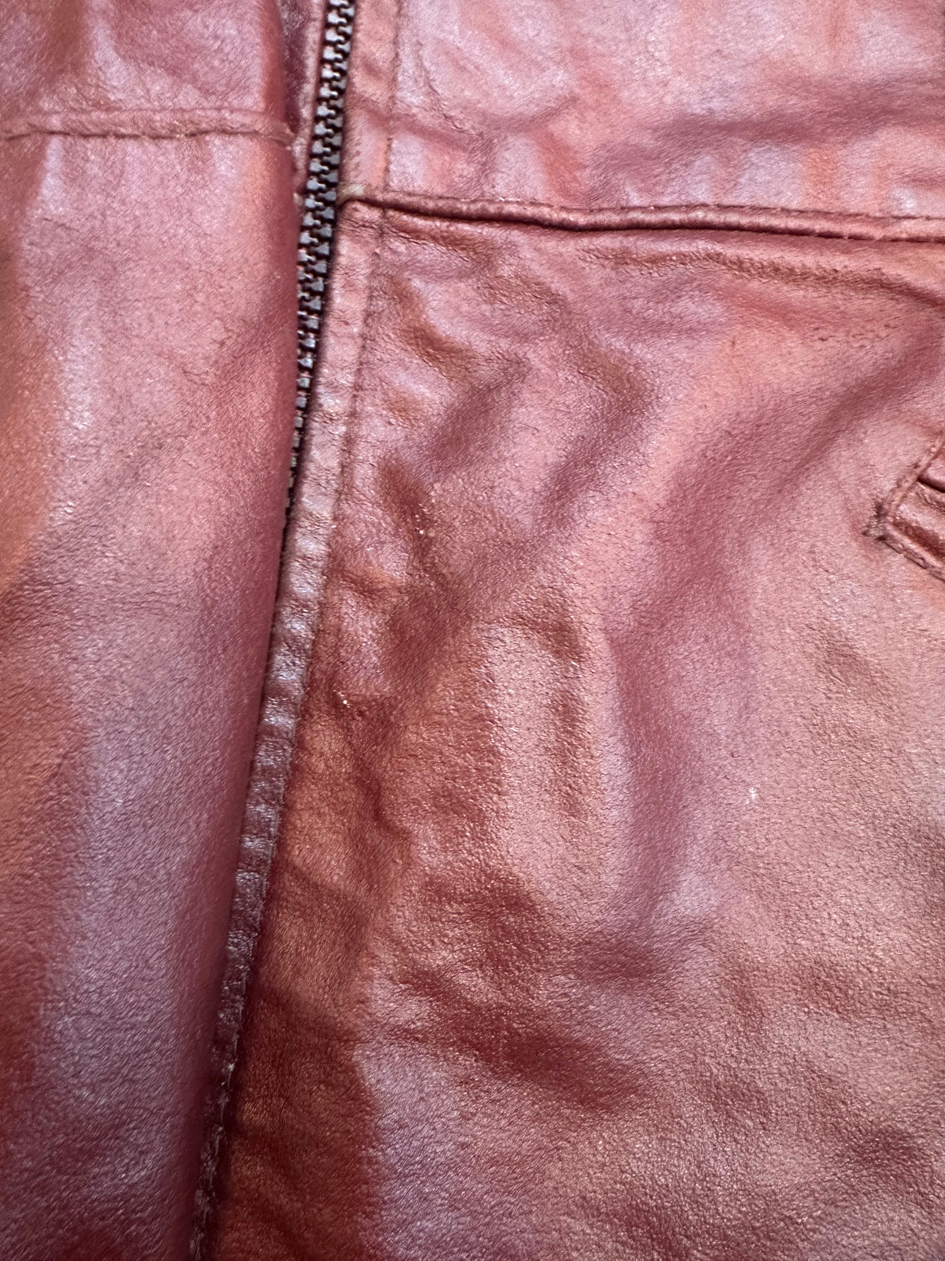 Vintage burgundy red genuine leather jacket (made in Italy) (S/M)