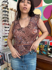 Vintage 100% silk see-through top (M/L)