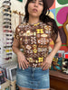 Stunning vintage patterned top (S/M)