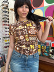 Stunning vintage patterned top (S/M)