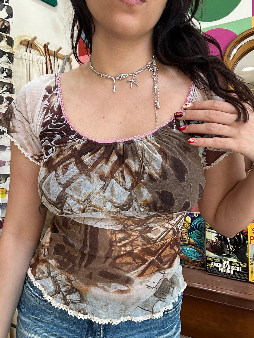 Super cute mesh top (S/M)