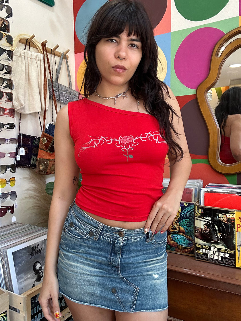 Stunning one soulder Y2K top (M/L)