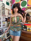 Stunning strapless funky top (S/M)