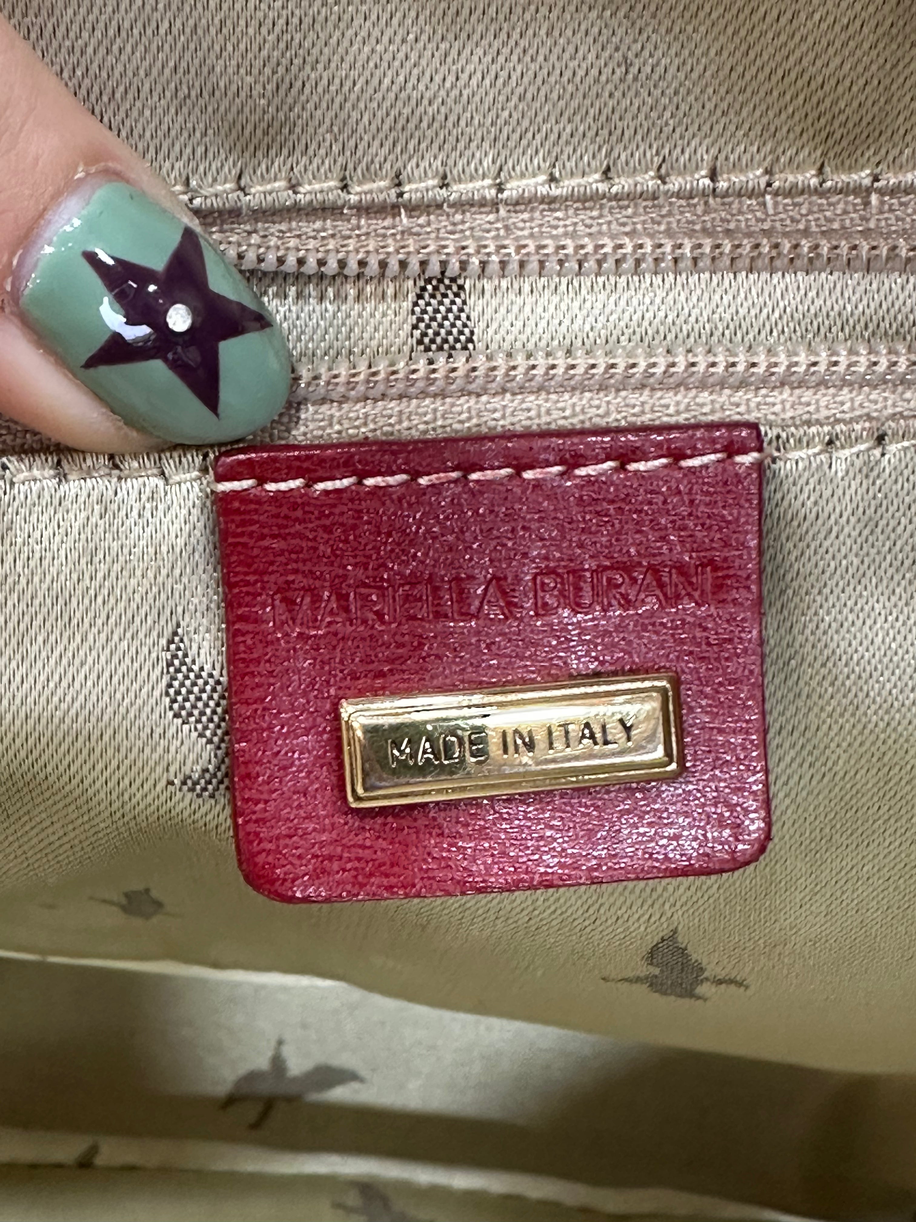 Vintage red leather shoulder bag