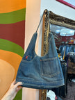 Vintage-Style Denim Shoulder Bag