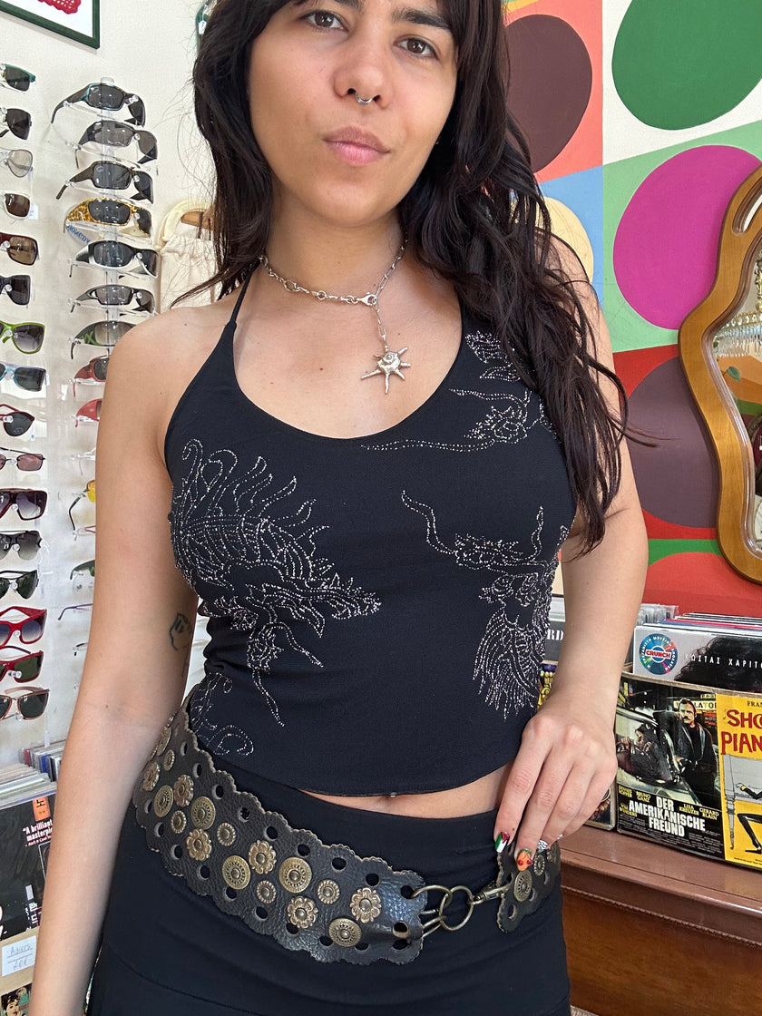 Stunning sparkling halter top (S/L)