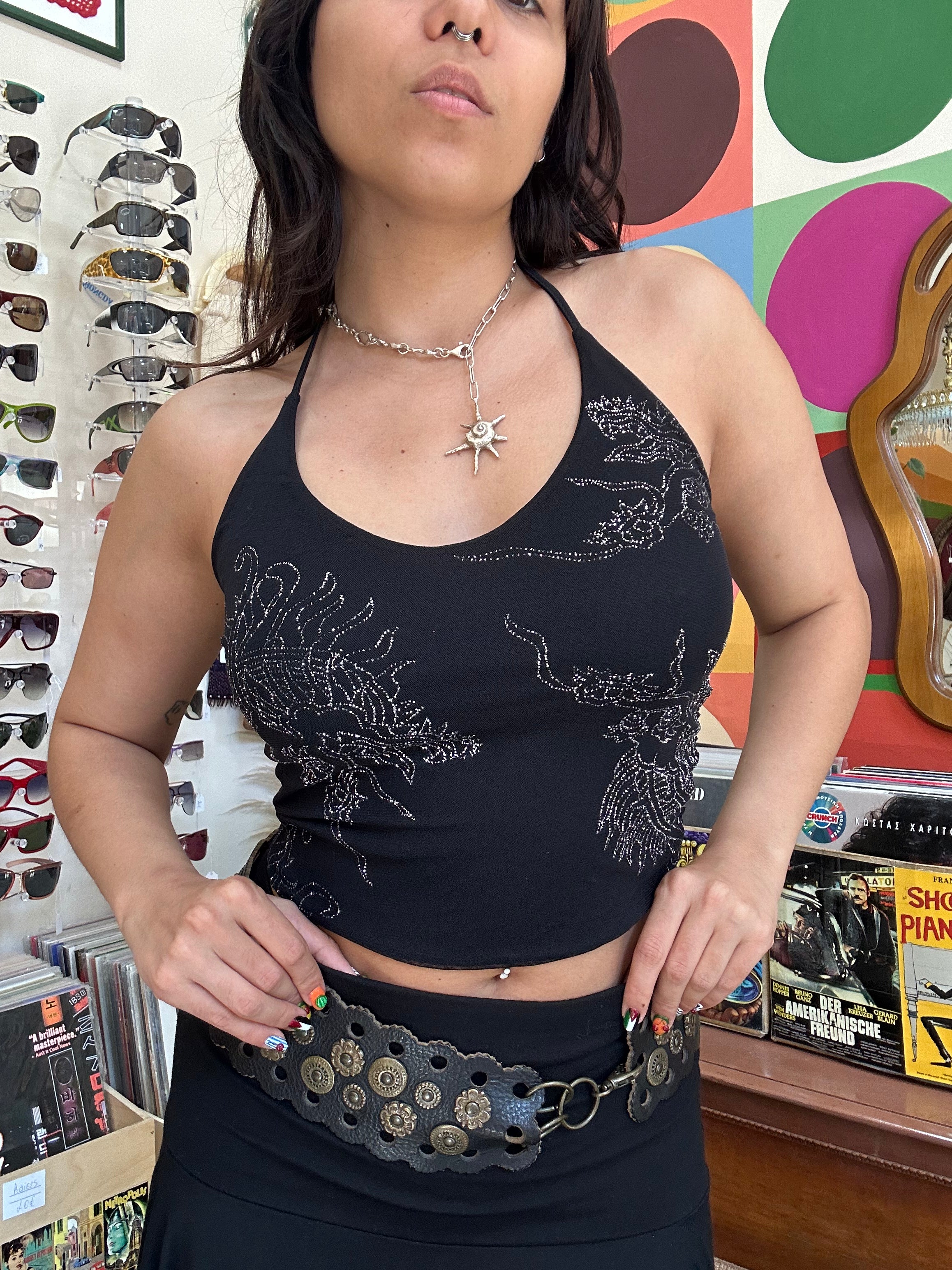 Stunning sparkling halter top (S/L)