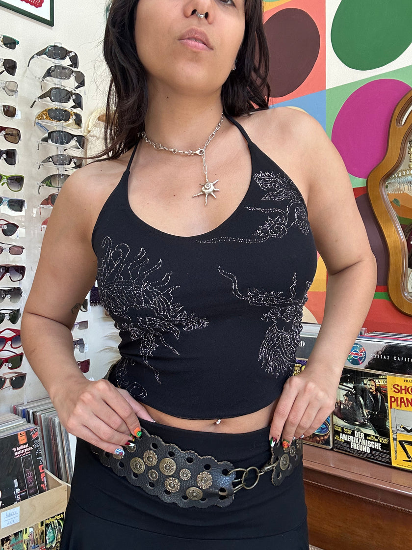 Stunning sparkling halter top (S/L)