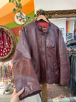 Vintage Men's burgundy genuine leather bomber jacket (XL/XXL)