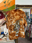Y2K Orange Tiger Japanese Anime Shirt (M)