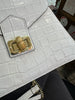 White genuine leather bag