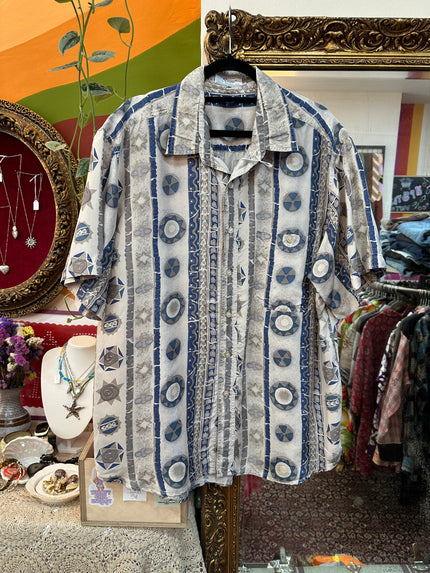 Men’s Vintage 100% silk 90s style shirt (XL)