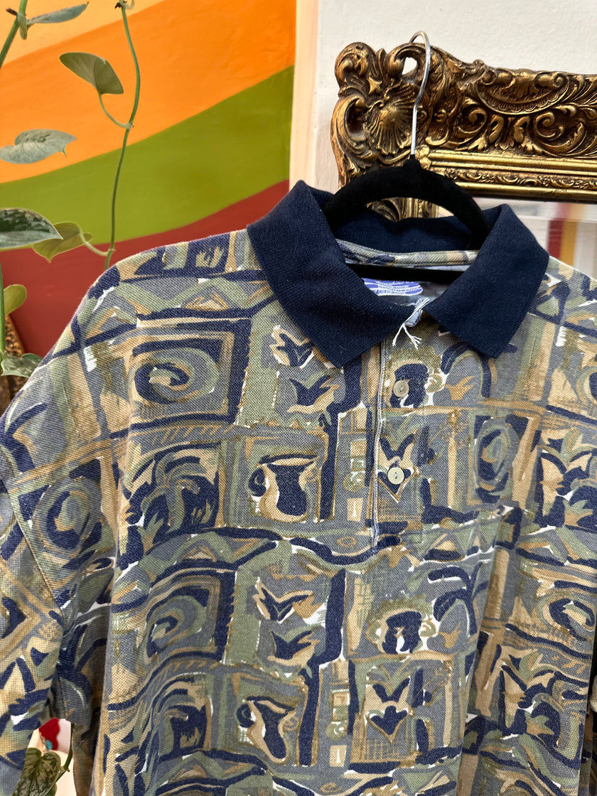 Men’s vintage 90s style polo shirt (L)