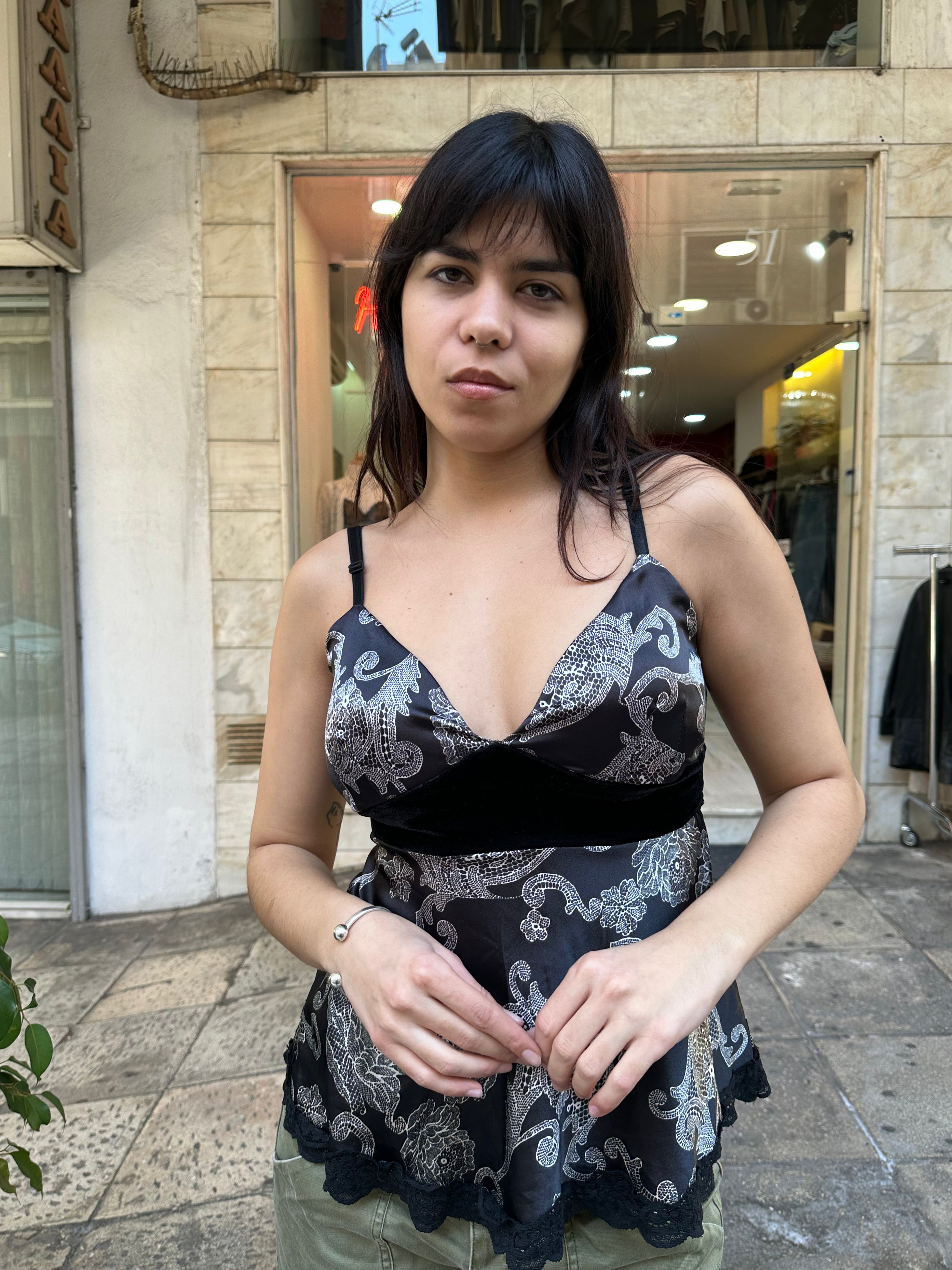 Super cute satin top