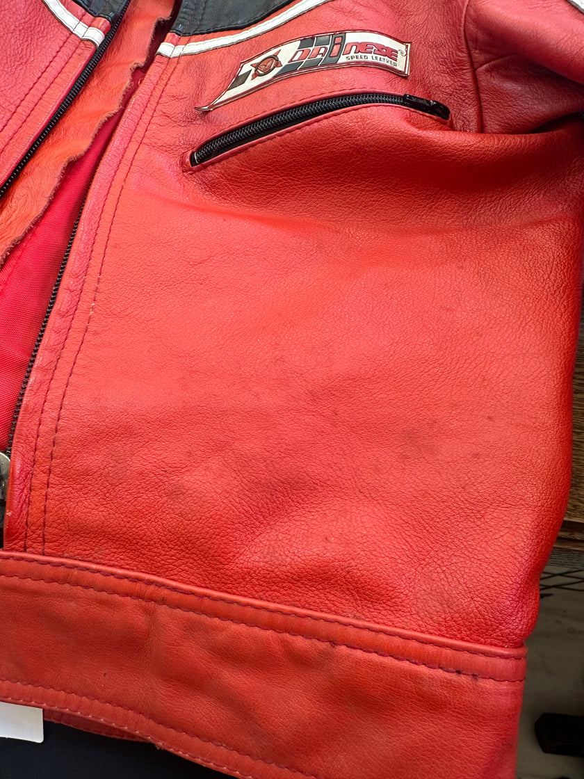 Dainese Women’s Red & Black Leather Motorcycle Jacket – Racing Style (S/M)