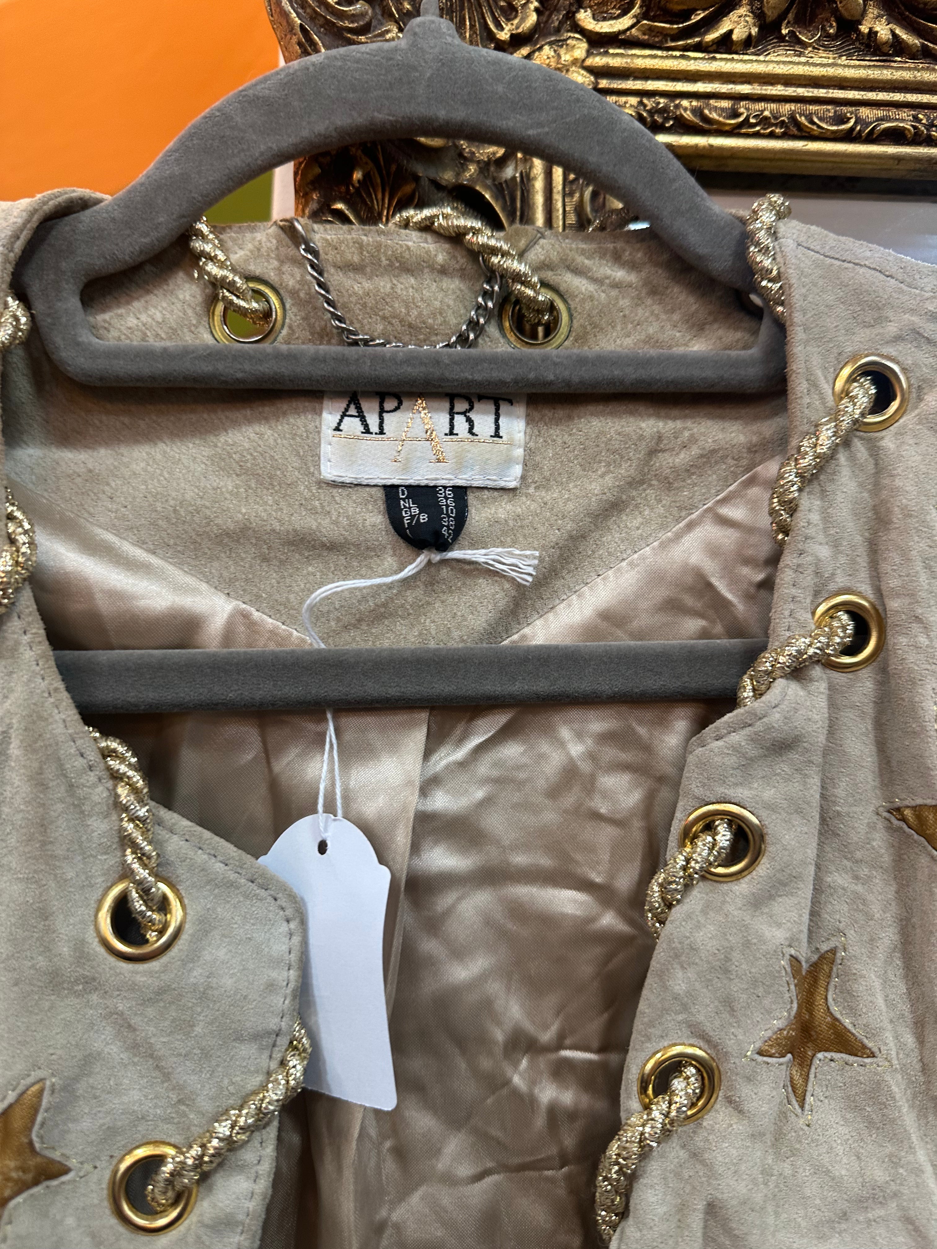 Vintage beige suede star embellished jacket (S)