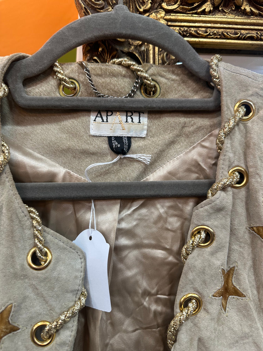 Vintage beige suede star embellished jacket (S)