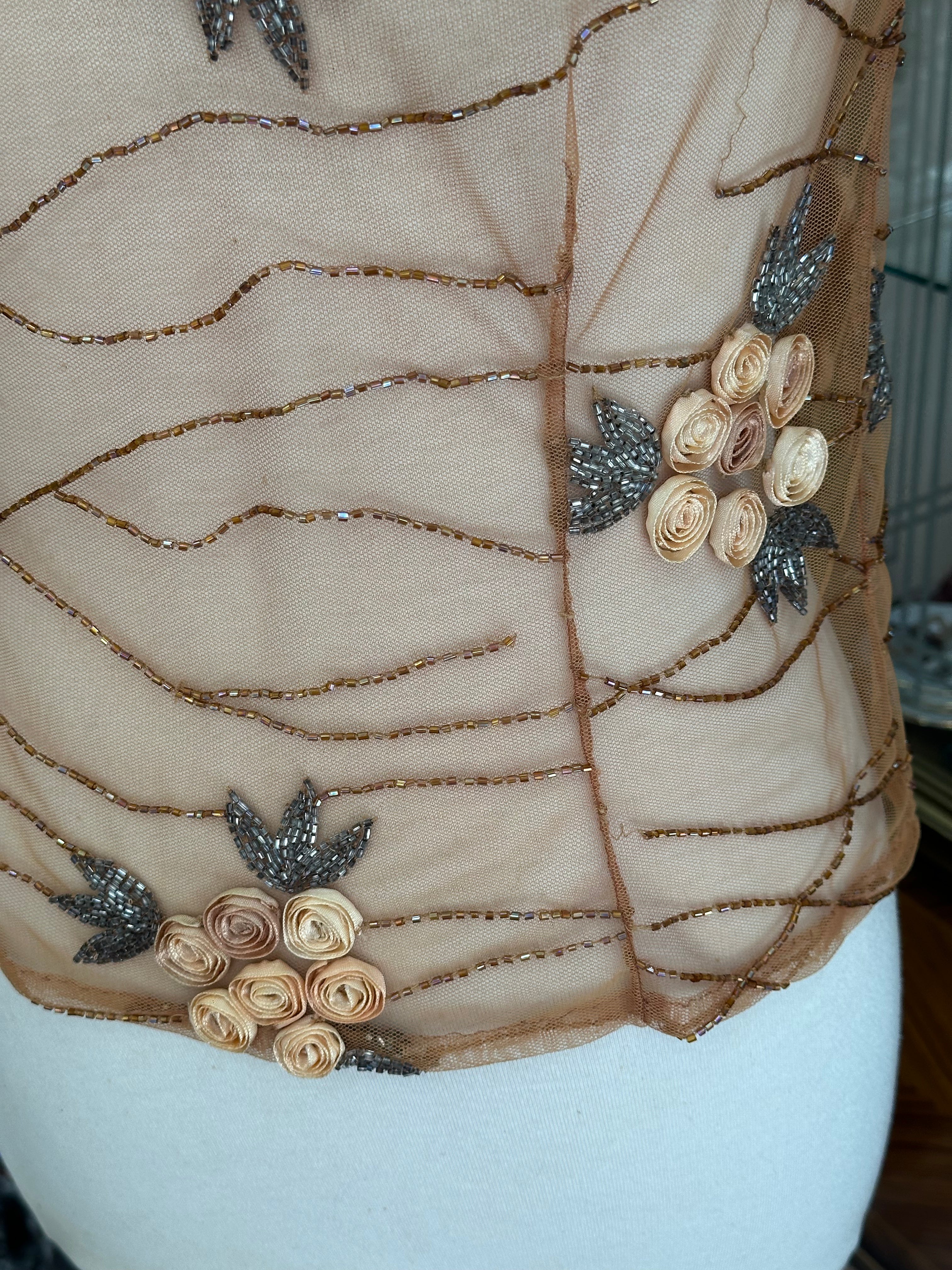 Beautiful see-through beaded top (S/M)