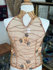 Beautiful see-through beaded top (S/M)
