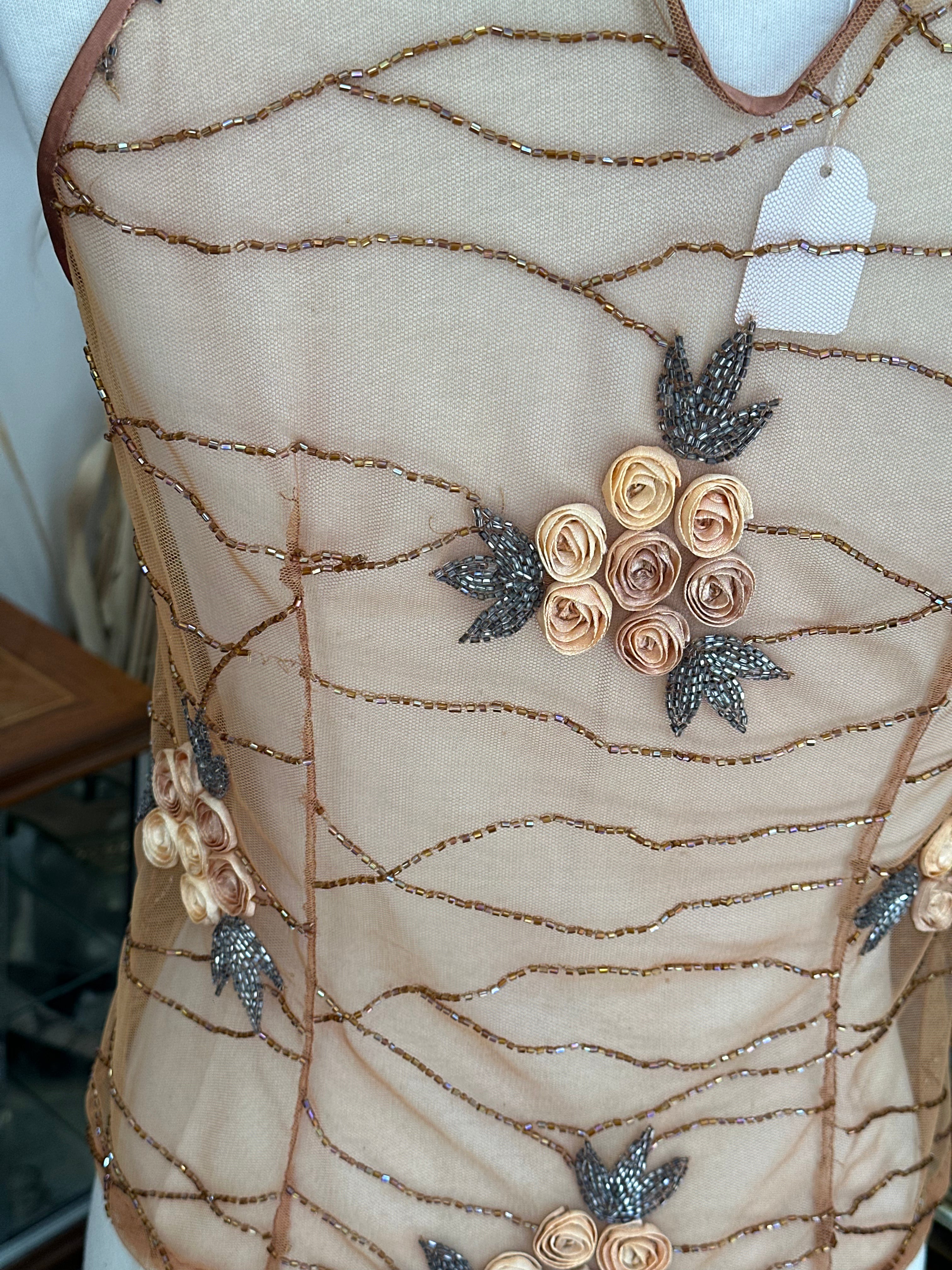 Beautiful see-through beaded top (S/M)