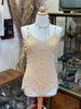 Beautiful beige mesh beaded top (L)