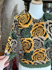 Stunning floral popcorn top (one size)